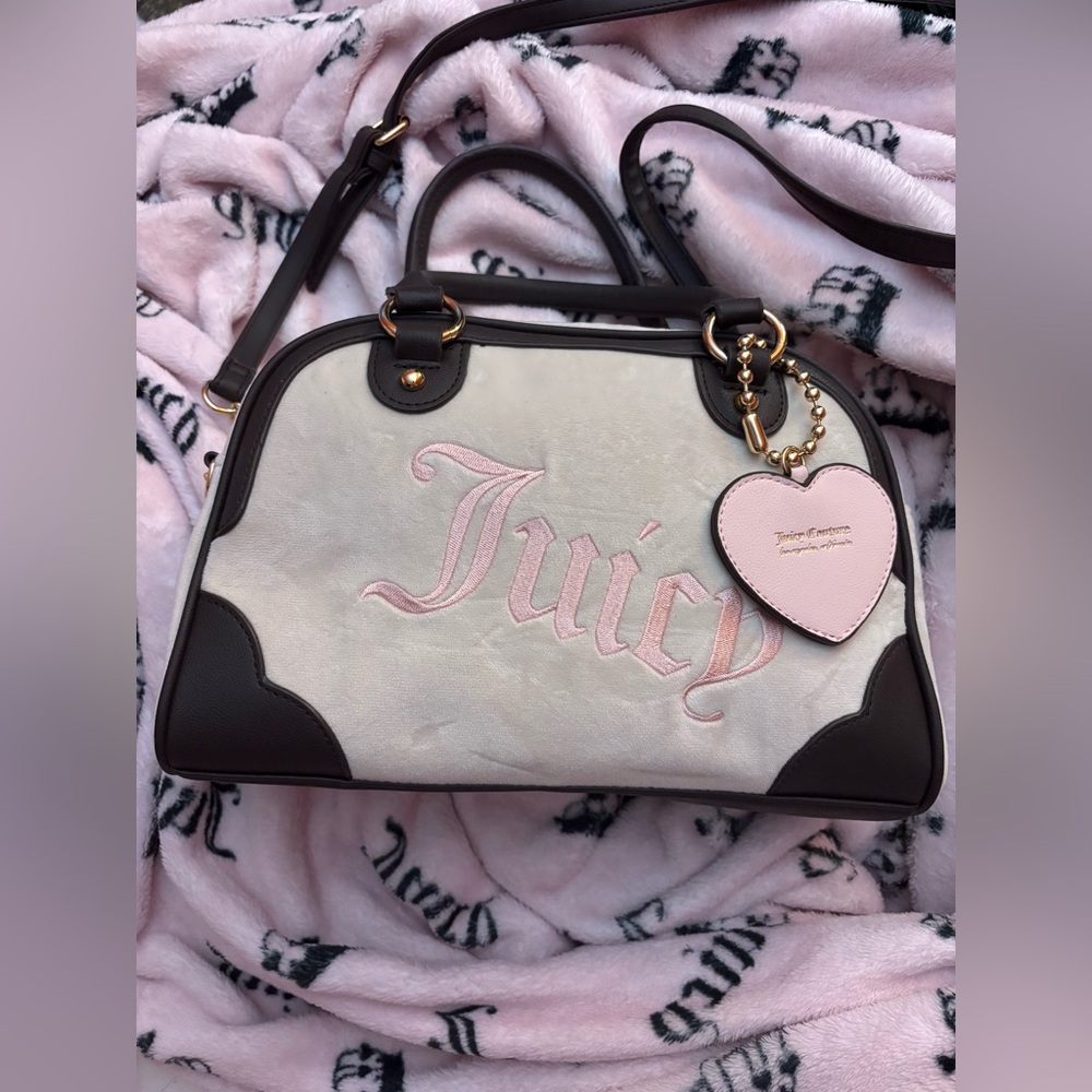 Brand New Never Used Pink And White Juicy Couture Bowler Bag Urban Outfitters